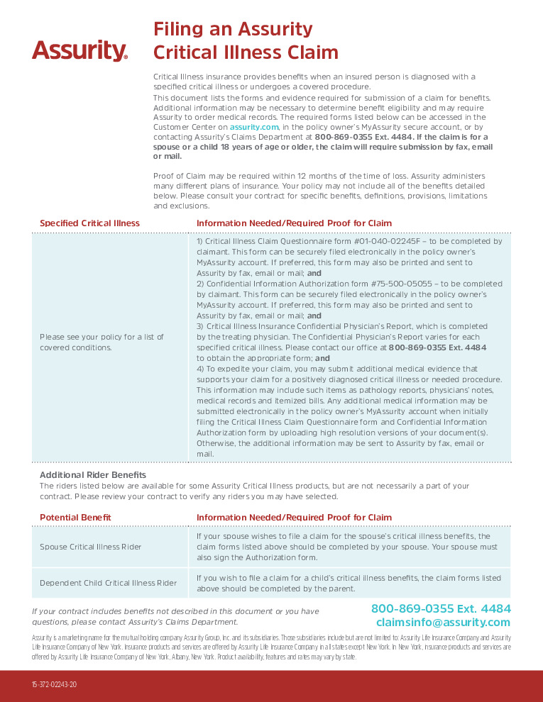thumbnail of IA CI Claim Form