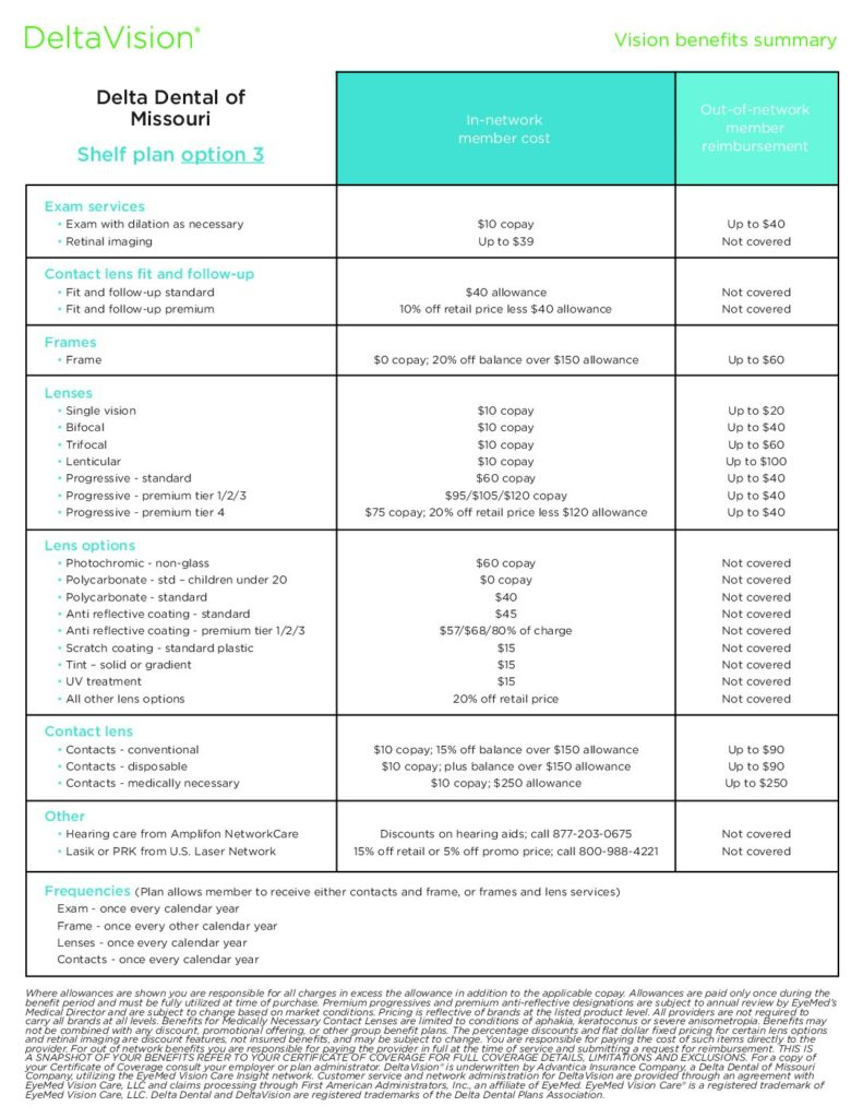 thumbnail of B6 Option 3 Vision Benefit Summary